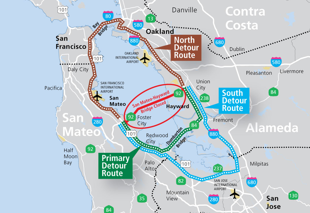 San Mateo Bridge Detour